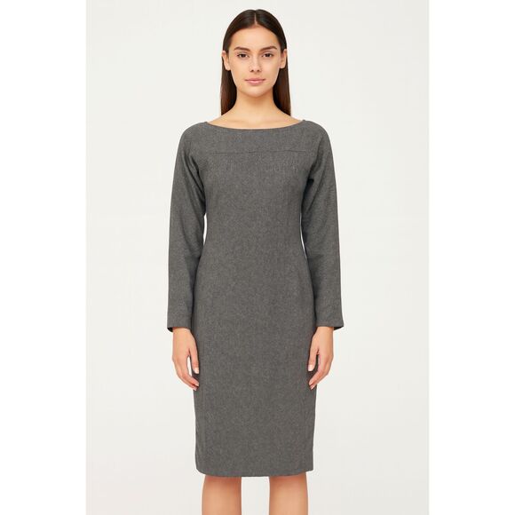 CAROLINA HERRERA Vintage Wool Dress Gray Sz 8 - Picture 1 of 5